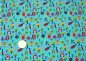 Preview: Eulenwald flannel turquoise fabric with owls